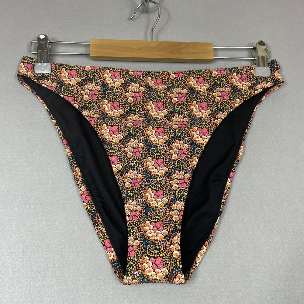 J Crew High Rise Cheeky Bikini Bottom Size M Ratti Prism Floral Swim Beach NWT